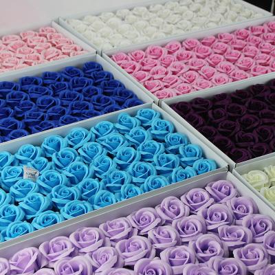 China Korean Wedding Party Store Decor 50Pcs Style Four-Layer Rose Soap Flower Head Eternal Home Flower for sale