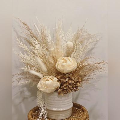 China Natural Touch Natural Dried Flowers Decorated With Colorful Rabbit Tail Dried Flowers for sale