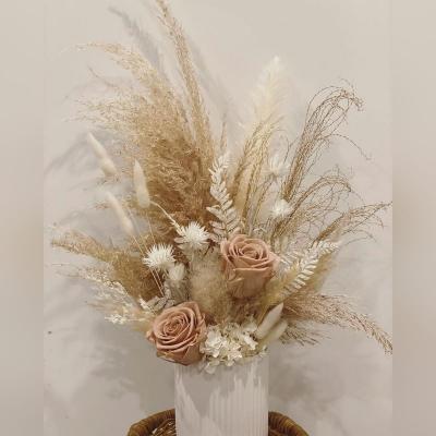 China Natural Touch Dried Arrangement Home Decoration Dried Flowers Pampas Grass Small Indoor Table Decor for sale