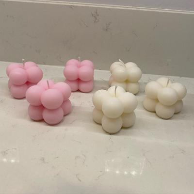 China Wood Relighting Candle Wick Soy Candle Bubble Cube Candle for sale