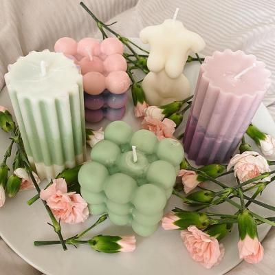 China Triple Relighting Scented Candle Bubble Cube Candle for sale