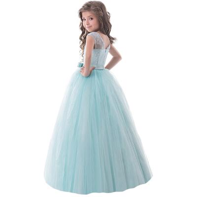 China Anti-static Girls Party Wear Dress Children Flower Lace Kids Girls Wedding Birthday Dresses Teenagers Prom Dresses for sale