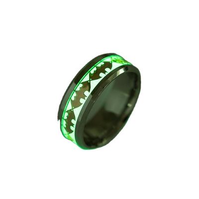 China FASHIONABLE Luminous Couples Ring Glowing Stainless Steel Ring Fashion Ring For Women Titanium Steel for sale