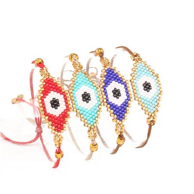 China BOHEMIA 2022 Fashion Boho Classic Jewelry Miyuki Devil's Eye Handwoven Turkish Devil Eye Bracelet For Women for sale