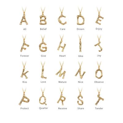 China Simple temperament necklace of the 26 letter pendant light necklace Amazon letter CLASSIC luxury hot sale pendant necklace women for sale