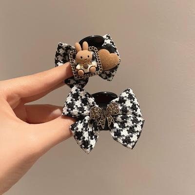 China New Arrivals Hair Accessories Little Rabbit Love Heart Double Bowknot Hair Clips For Girls Princess Retro Bow Hair Claw Accessories for sale