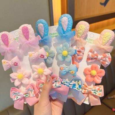 China Cute Children Mesh Princess Girl Hair Korean Hairpins Bowknot Rabbit Ear Flower Children New Arrival Women Girls Hair Accessories Pins Hair Accessory 8Pcs/Set for sale