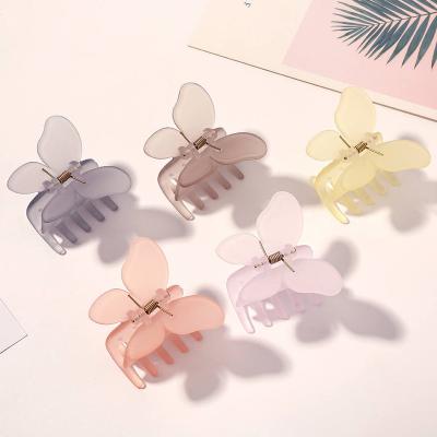 China Hair accessories wholesale fashion temperament hair accessories candy color butterfly hair clip claw Korean elegant matte hair clip for woman for sale