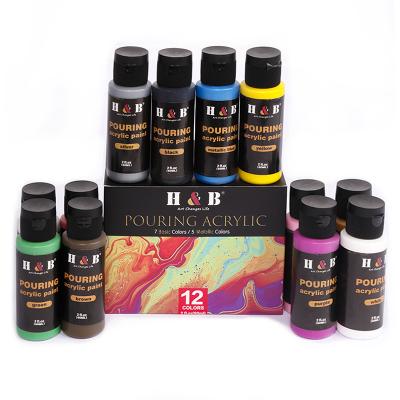 China Professional China Supplier Paint 12 Pcs Acrylic Pouring Paints 14*10.5*10.5cm/1kg for sale