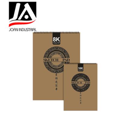 China Sketching 160g Double Coil Sketch Sheet 8k 35 Drawing Book Paper Pad for sale