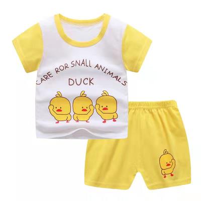 China Wholesale Price Kids Apparels 100% Cotton Short Sleeve Suit Summer Pajamas For Boys And Girls for sale