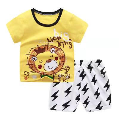 China Wholesale Price Kids Apparels 100% Cotton Short Sleeve Suit Summer Pajamas For Boys And Girls for sale