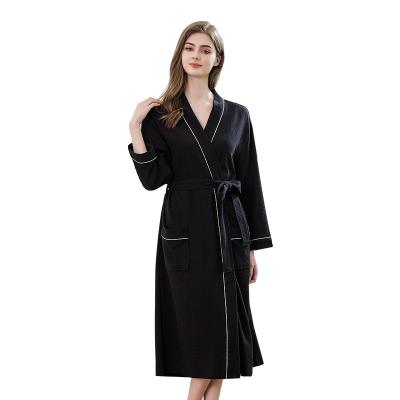 China 2021 QUICK DRY High Quality Cotton Bathrobe Waffle Fabric Plus Size Women's Bathrobe Nightgown Women's Sleepwear for sale