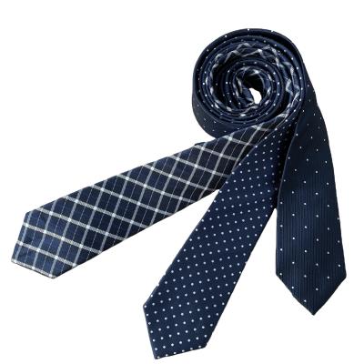 China assorted custpm plaid design men' s fashion Woven Silk Tie double -brushed interling en venta