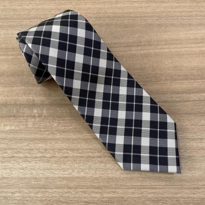 China red color series wide check design men' s fashion Woven Silk Tie for sale