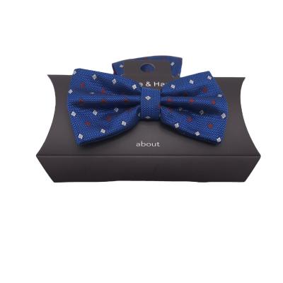 중국 royal blue color small dot Micro Fibre Bow Tie ,hankie set  plaid striped high quality 판매용