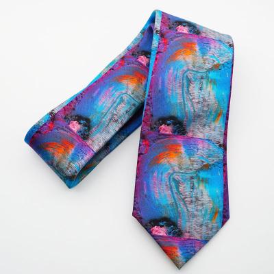 China twill silk fabric christmas design Custom Logo 100% silk Printed Tie for sale