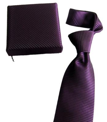 China custom high quality polyester fabric tie with hankie with cufflink gift box set for sale