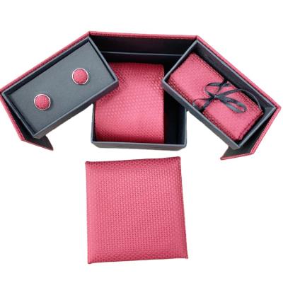 China micro polyester fabric necktie with hankie with gift box Tie Gift Box polyester for sale