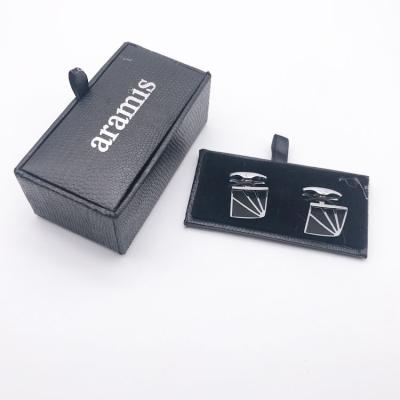 China custom logo square shape copper material cufflink top quality luxury for sale