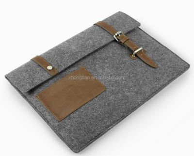 China 2021 Lightweight Fashion Design Felt Laptop Case Sleeve Felt Laptop Bag With Leather for sale