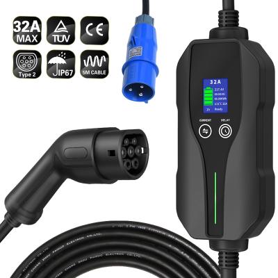 China Electric Vehicle Car Charging New Energy Vehicles AC 32a 7kw Portable Charging Type - 2 Car EV Charger for sale