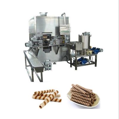 China Hot Selling Bakery Wafer Chocolate Waffer Maker Stick Egg Roll Machine 4 Tube Gas Type With Filling for sale