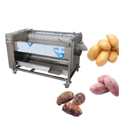 China Vegetable processing plant commercial with brush washing potato cleaning peeling machine for sale