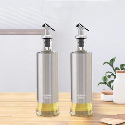 China Minimalist KOBACH Olive Oil Vinegar Dispenser Pourer Kitchen Tool Frying Oil Dropper Seasoning Glass Bottle for sale