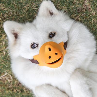 China Stocked Dog Muzzle Silicone Mouth Rhino Shape Pampers Dog Mouth Covers Muzzle Mask Anti Bite Pet Mouth Set for sale