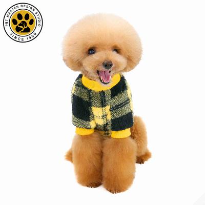 China Stocked 2022 Latest Dogs Clothes And Accessories Cold Proof Pet Clothing Dog Cloth Grid Amazon Hot Selling Fast Delivery With Mixed Color for sale