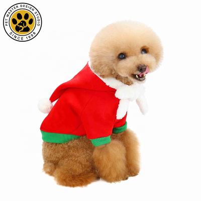 China Stocked Fast Delivery Christmas Costume Mascotas Cute Winter Coat Sweatshirt Puppy Outfit Autumn Winter Dog Christmas Apparel for sale