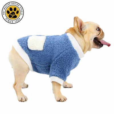 China Stocked Pet Apparel Winter Dog Sweaters Continuing Warm Thick Plush Stripe Luxury Dog Clothes Cute Design Dog Fabric For Pet for sale