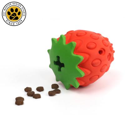 China Dental Stocked Toy Natural Rubber Eco Friendly Indestructible Strawberry Shape Dog Chew Dog Chew Toys Durable Squeaky Dog Chew Toy for sale