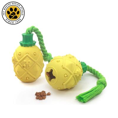 China Fast Shipping Stocked Pineaaple Train Petstar Pet Driver Tooth Cleaning Ball Toy Soft Rubber IQ Training Ball Dog Chew Toy for sale