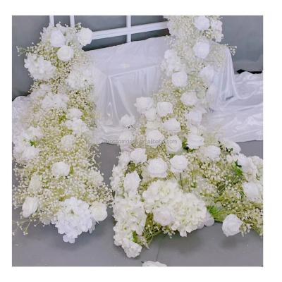 China Artificial Rose Balls Wedding Handmade Silk Ball Arrangement Flowers Baby's Breath Artificial Flower Arrangement For Wedding Table Centerpieces for sale