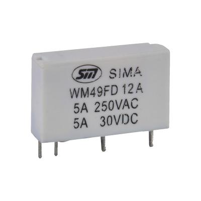 China 4 Terminal Sealed Miniature PCB 5A 250VAC 30VDC 1A SPST NO Relay DC 24v High Sensitivity Power Electromagnetic Relay WM49F for sale