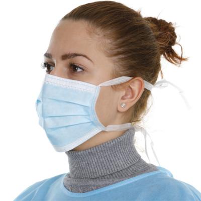 China Adult Netting 3 Ply Mask Nonwoven Disposable Mouth Cover Ties Dustproof Medical Disposable Face Mask for sale