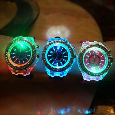 China 2021 Automatic Date Jelly Personality Relogio Masculino Flash Unisex Silicone Led Luminous Light Women Wristwatch Men Watches For Student for sale