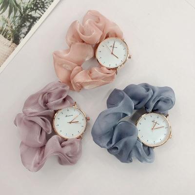 China Promotion gift fashion fancy ladies scarf fabric hair band non-specific quartz women girls quartz watches for sale