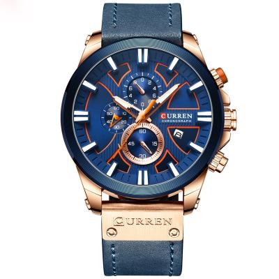 China CURREN Automatic Date Watch Chronograph Sport Men Watches Leather Quartz Clock Wristwatch Relogio Masculino Fashion Male Gift For Men for sale