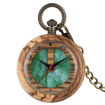 China Fashion New Fashion Full Case Quartz Wooden Antique Quartz Movement Antique FOB Chains Men Men Women Bronze Marble To Face Wood Pocket Watches for sale