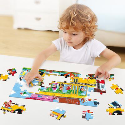 China INDOOR GAMES TOYS common classic bus 50pcs paper puzzle children education puzzle for children for sale