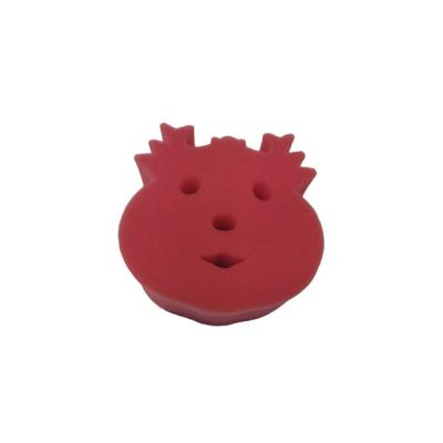 China Body Cleaner Sponge Customize Eco-Friendly Super Comfortable Cute Comfortable Cute Kids Washing Sponge Cleaning Washing Sponge Factory Red Color Ball Bear Shape Bath Seal Main Body for sale