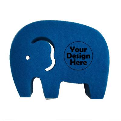 China Viable Premium Quality Direct Factory Sell Blue Cute Elephant Shape Washer Lovely Dish Cleaner Color Kitchen Cleaning PU Sponge for sale