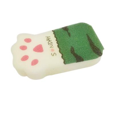 China New Arrival Super Quality Sustainable Custom Design Seal Cat Foot Shape Cleaner Kitchen Comfortable Oil Absorb Cleaning Mini Nano Sponge for sale