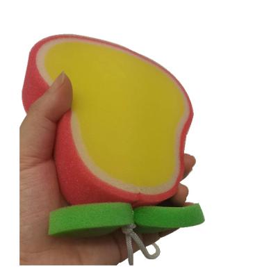 China EXFOLIATE Customizable Multicolor Lovely Cute Mango Shaped Multi Purpose Dust Remover Fruit Shaped Colorful Dish Foam PU Wash Sponge for sale