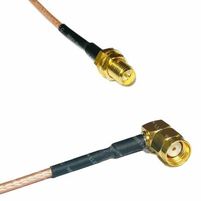 China RG316 RP-SMA FEMALE To RP-SMA MALE ANGLE RF Coaxial Cable Ant-RG316sma-01 for sale