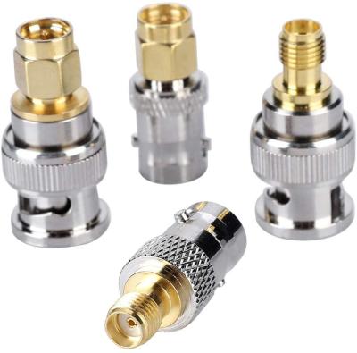 China Brass SMA to BNC RF Adapter BNC Male to SMA Male RF Coaxial Adapter SMA Plug to BNC Plug RF Connector Coax Adapter for sale