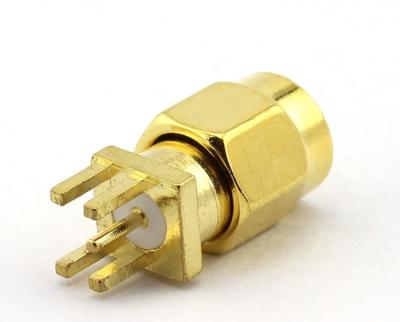 China Brass PCB Mount sma-male 50ohm RF Cable Connector sma-male sma-male connector for sale